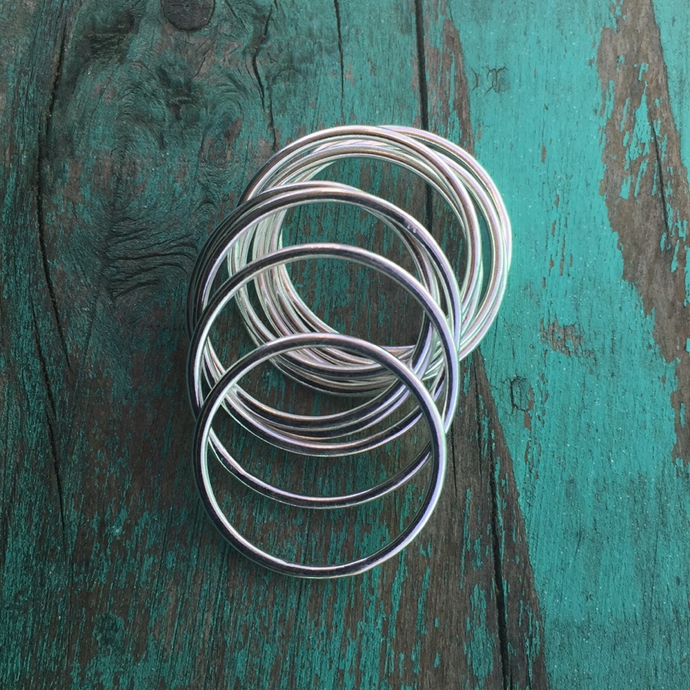10 solid 925 stacking rings - Picture 3 of 8